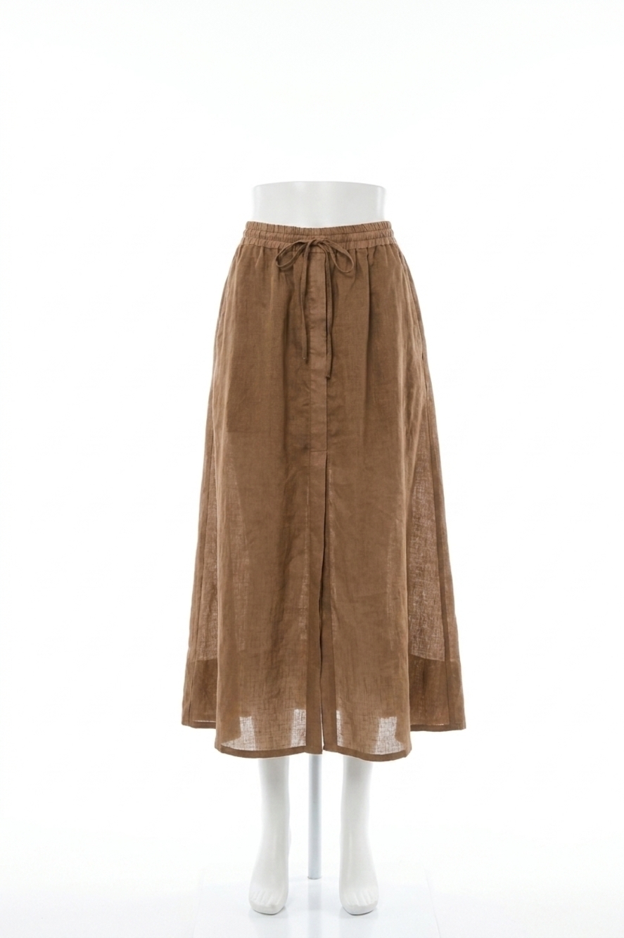 NEW ELAN selene maxi skirt in caramel